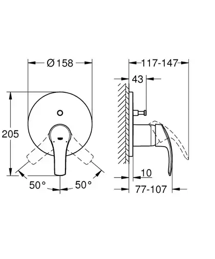 Grohe Eurosmart Змішувач прихованого монтажу, хром (24043002)