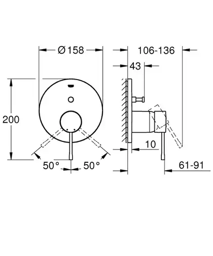 Grohe Essence New Змішувач прихованого монтажу, хром (24058001)