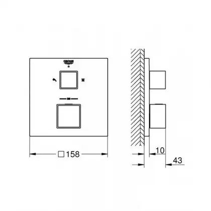 Grohe Grohtherm Cube Термостат для душа на 2 потребителя, хром (24154000)
