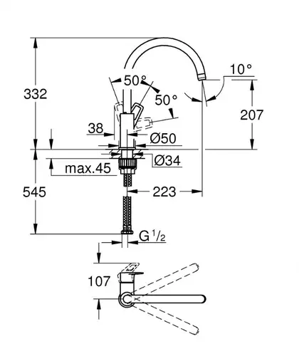 Grohe BauLoop New Змішувач для кухні, хром (31232001) Grohe BauLoop New Змішувач для кухні, хром (31232001)