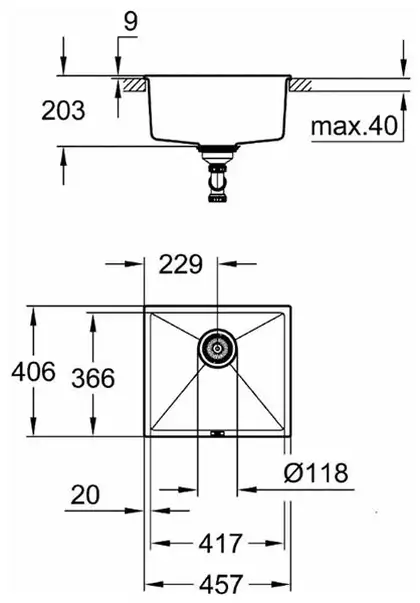 Grohe K700U Композитная мойка для кухни (31653AP0)