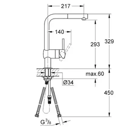 Grohe Minta Змішувач для кухні, висувний вилив (32168000)