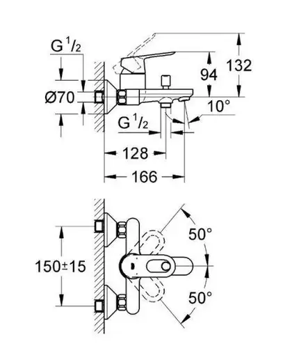 Grohe BauLoop Змішувач для ванни, хром (32815000)