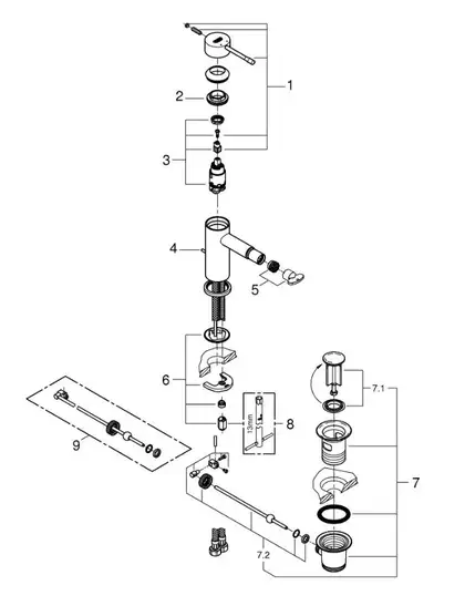 Grohe Essence New Змішувач для біде, хром (32935001)