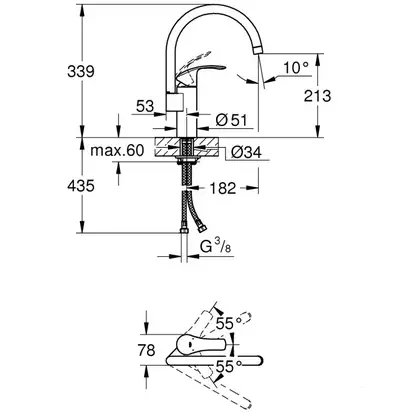 Змішувач для кухні Grohe Eurosmart (33202002)