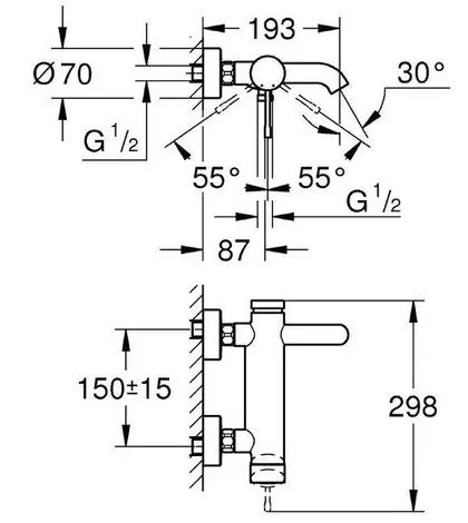 Grohe Essence New Змішувач для ванни, хром (33624001)