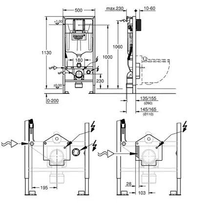 Система інсталяції GROHE Rapid SL для унітазів-біде Sensia (39112001)