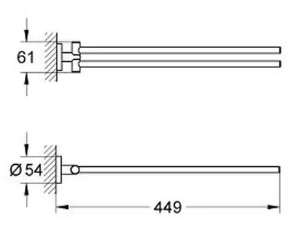 Подвійний тримач для рушників Grohe Essentials New (40371001)
