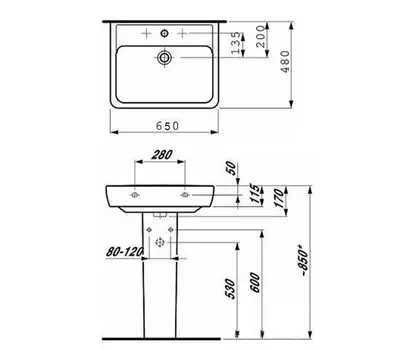 Раковина подвесная 65 х 48 см Laufen Pro (H8189530001041)