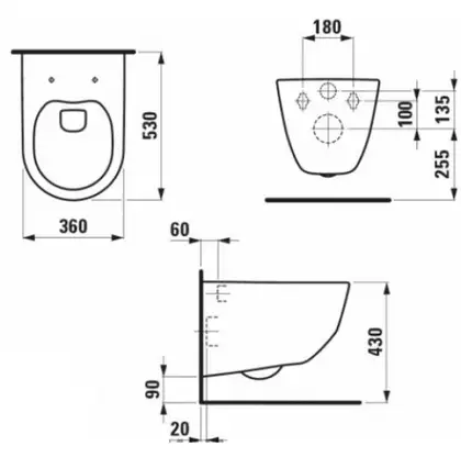 Laufen Pro Унітаз підвісний з сидінням Slim, білий (H8669570000001)