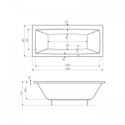 Roca VITA Ванна акрилова прямокутна 180x80 см (A24T074000)
