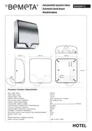 Автоматична сушка для рук 924224111 Hotel – 1000W, HEPA фільтр, LED light, нерж.сталь, хром  Bemeta Чехія