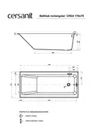 Cersanit Ванна прямокутна CREA 170x75 Церсаніт УКРАЇНА (AZBR1002332220)