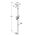 Настінна штанга Fizz, 900mm 6762005-00,+шланг+тримач, KLUDI (6762005-00)