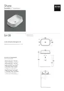 Умивальник SH08 Sharp 60х42, прямокутний, накладний, white без отв. SIMAS (SH08 white)