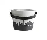раковина підвісна або накладна  8802NSNYC BUCKET 30R 30x40 см, з тримачем рушника чорний матовий, декор New York Scarabeo ІТАЛІЯ