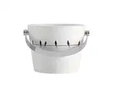 Раковина підвісна або накладна 8804V  BUCKET 40R 40,5х54 см, з тримачем рушника хром, декор Swallows(Ластівки) Scarabeo