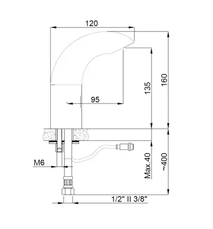 15454521 Solo Photocell Змішувач для раковини на фотоелементах, підкл. 1/2, хром Adell (15454521)