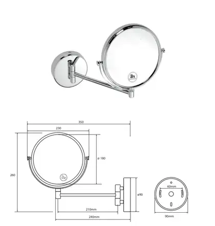Дзеркало косметичне cosmetic bath mirror 112201522 Bemeta Чехія