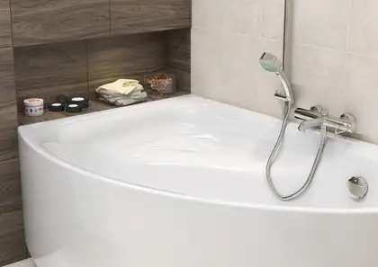 Ванна асим. MEZA 160х100 права з кріп Cersanit (AZBA1000951576)