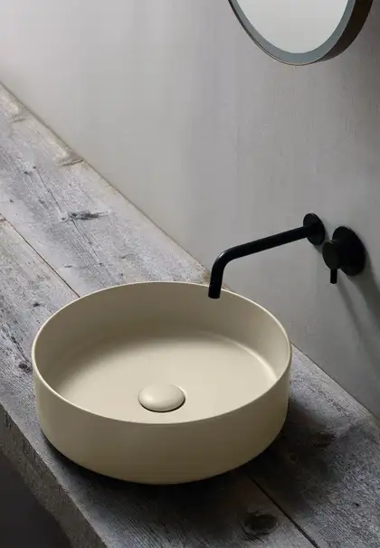 SHCOLAT40 AV Умивальник  Shui Comfort  накладний круг 40x40 Cielo ІТАЛІЯ (SHCOLAT40 AVena)