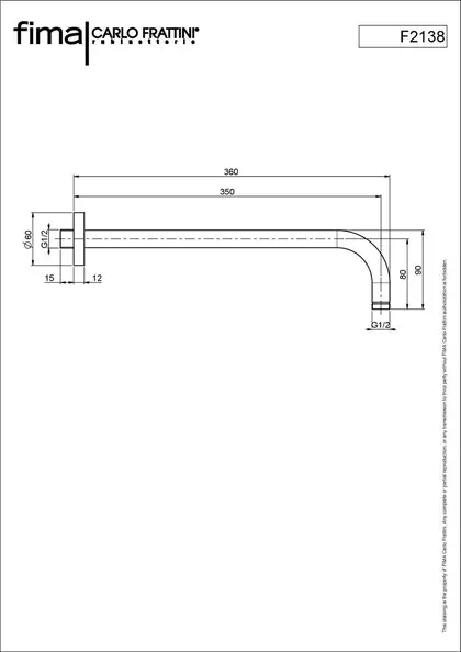 Fima Carlo Душовий кронштейн 350 мм Wellness (F2138CR), Fima