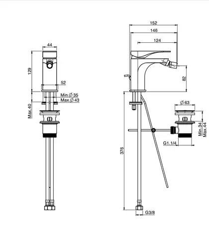 Fima Carlo F3722CR.WS Змішувач для біде Quad хром  Water Saving  Fima ІТАЛІЯ