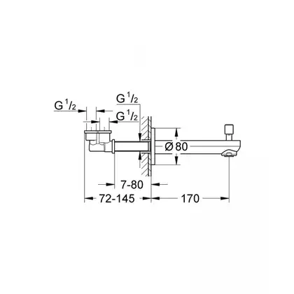 Вилив для ванни Grohe Eurosmart Cosmopolitan (13262000)
