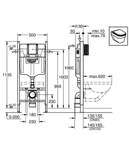 Grohe Rapid SL Інсталяція для унітазу (38840000)