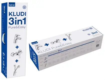 Kludi Pure & Easy Набір змішувачів умивник+душ, хром (378450565)