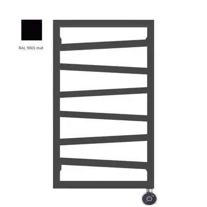 Полотенцесушитель электрический Terma ZigZag 50 х 83,5h см Ral 9005 mat (чёрный матовый), подключение правое (WLZIG083050K9M5E8TS1D)