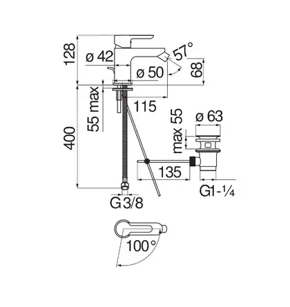 Змішувач для біде NOBILI ABC ABE87119/1CR  Nobili