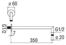 AD138/44IX Настінний кронштейн верхнього душу колір Inox Nobili ІТАЛІЯ (AD138/44IX)