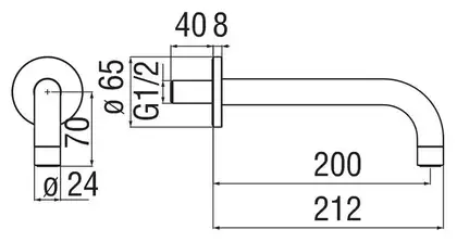 AV00158/36BM Вилив для змішувача 200мм чорний мат Nobili ІТАЛІЯ (AV00158/36BM)