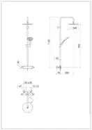 TM85130/60CR Душова система з термостатом Tami хром Nobili ІТАЛІЯ (TM85130/60CR)