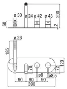 Nobili WEBK110/90TCR Змішувач для ванни, хром (WEBK110/90TCR)