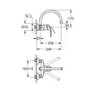 GROHE Смеситель для кухни, однорычажный Eurosmart  (32482002)