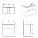 Geberit SMYLE Square тумба 73,4*61,7*47см, под умывальник, с 2мя ящичками, белый глянец (500.353.00.1)