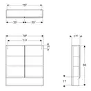 Geberit SELNOVA Square шкафчик зеркальный 78,8*85*17,5см, двухдверный, белый глянец (501.268.00.1)