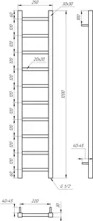 Genesis Aqua Полотенцесушитель Genesis-Aqua Scala 120x25 см (36011)