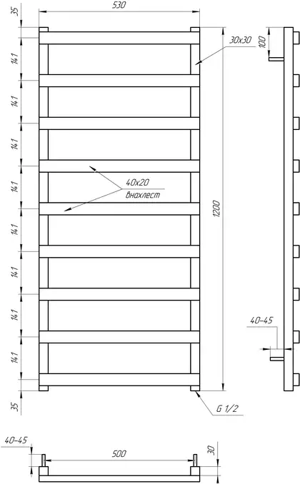 Genesis Aqua Полотенцесушитель Basis (10003)