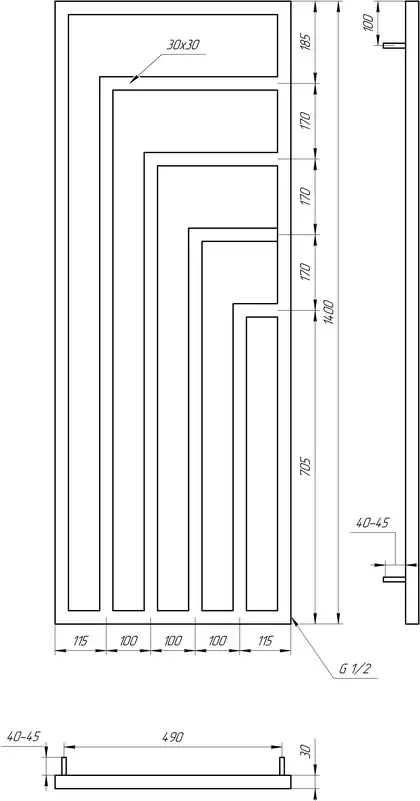 Genesis Aqua Радиатор отопления Genesis-Aqua Vero 140x53 см (204001)