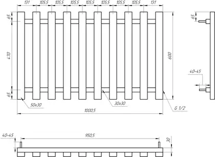 Genesis Aqua Полотенцесушитель Genesis-Aqua Batteria 100x60 см (3402)
