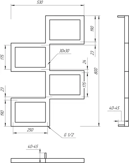 Genesis Aqua Полотенцесушитель Genesis-Aqua Fito 80x53 см, белый (46011)