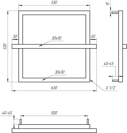 Genesis Aqua Электрический полотенцесушитель Genesis-Aqua One 53x53 см (4702)