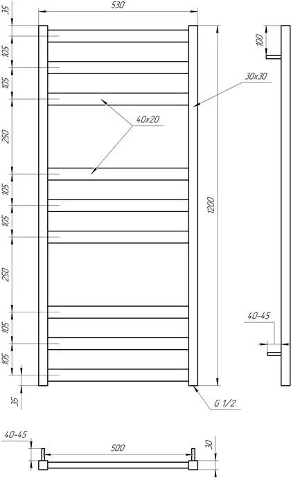 Genesis Aqua Полотенцесушитель Tristar flat (5003)