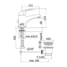 Смеситель для раковины Paffoni Apollo 3 (цвет - хром), с донным клапаном (APM3075CR)