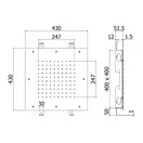 Верхний душ 430 х 430 х h51.5 мм Paffoni NEW YORK “Quadro” (цвет - хром) (ZSOF300CR)