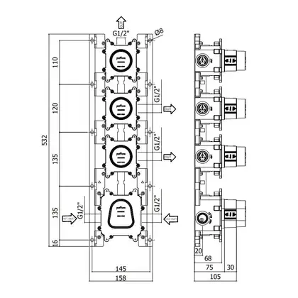 Paffoni Modular Box Вбудована частина, термостат (MDBOX019)