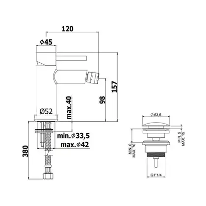 Смеситель для биде Paffoni Stick (цвет - хром), с донным клапаном Clic-Clac (SK131HKCR) Смеситель для биде Paffoni Stick (цвет - хром), с донным клапаном Clic-Clac (SK131HKCR)